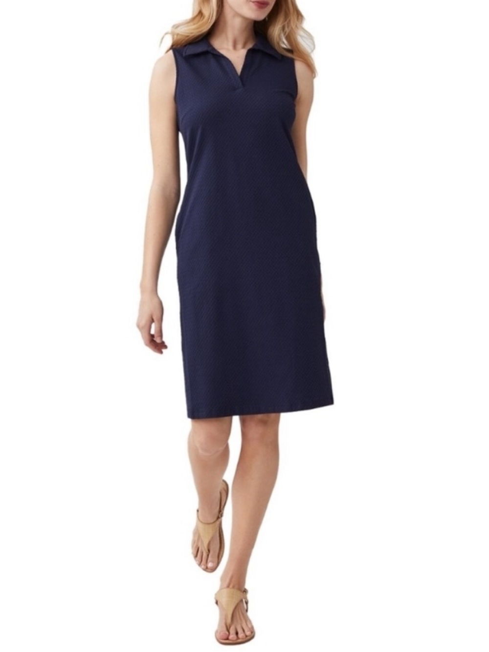 J.McLaughlin Ayla Navy Jacquard Knit Sleeveless Sheath Dress Size XS - Picture 4 of 14